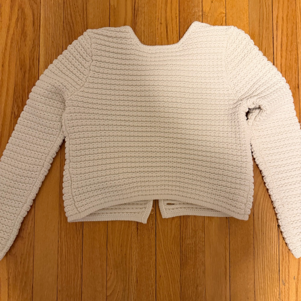 NWT PAIGE Oberon Cream Textured Cardigan Sweater Jacket XS Gold Buttons - Picture 6 of 9